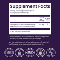 Thumbnail for Healthy Origins Pycnogenol 150 mg, French Maritime Pine Bark Extract, Natures Super Antioxidant, Antioxidant, Non-GMO, Vegan, 60 Veggie Capsules