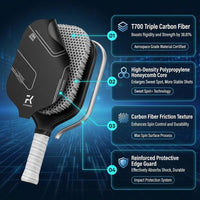 Thumbnail for FeichangKeji Pickleball Paddles Set of 2 T700 & 16mm Carbon Fiber Pickleball Paddles with CMS Matte Surface Lightweight Honeycomb Core & Durable Edge Guard Protector & Comfortable Grip
