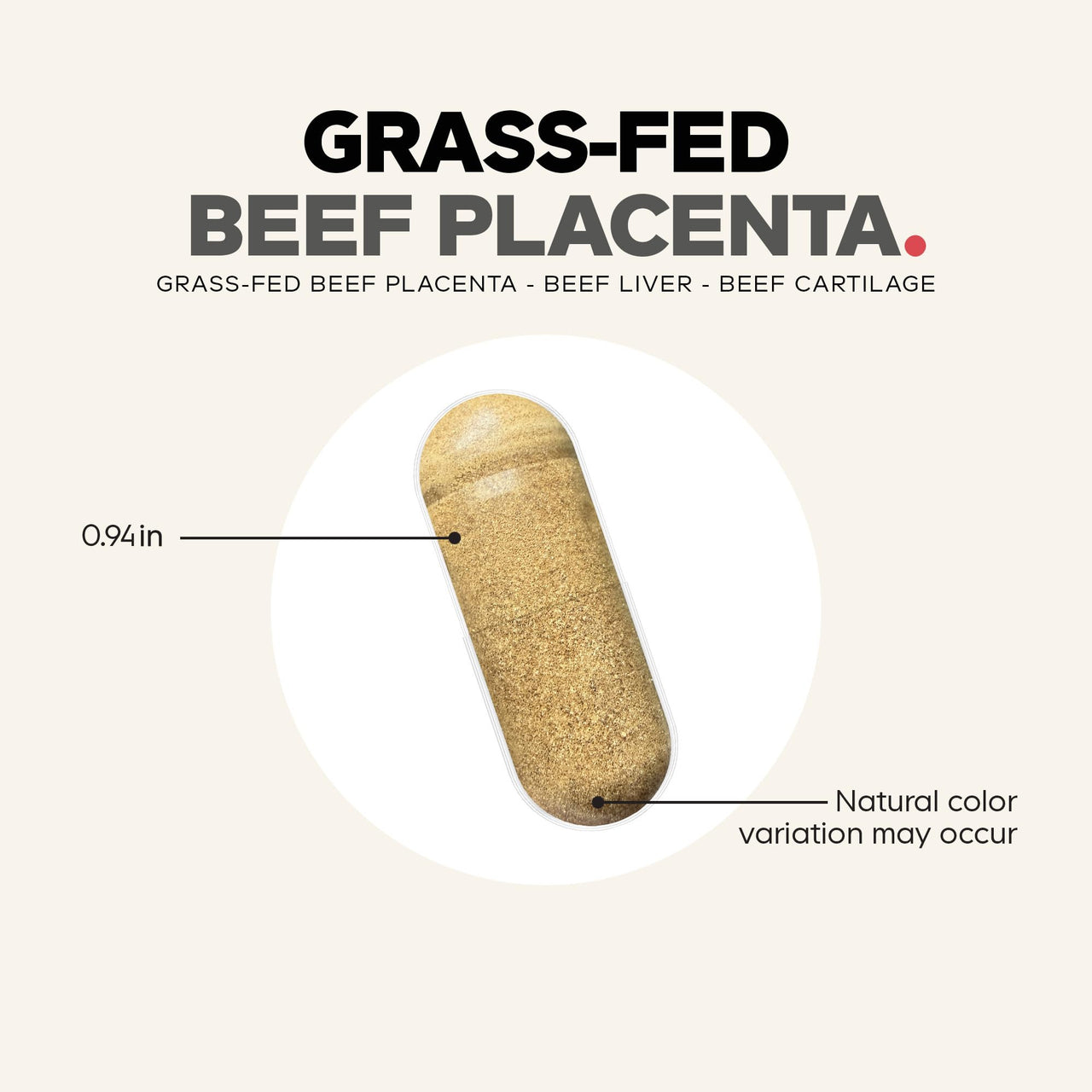 Codeage Grass-Fed Beef Placenta Supplement - Bovine Placenta – Pasture-Raised, Grass-Finished, Undefated, Desiccated - Non-GMO - 180 Capsule