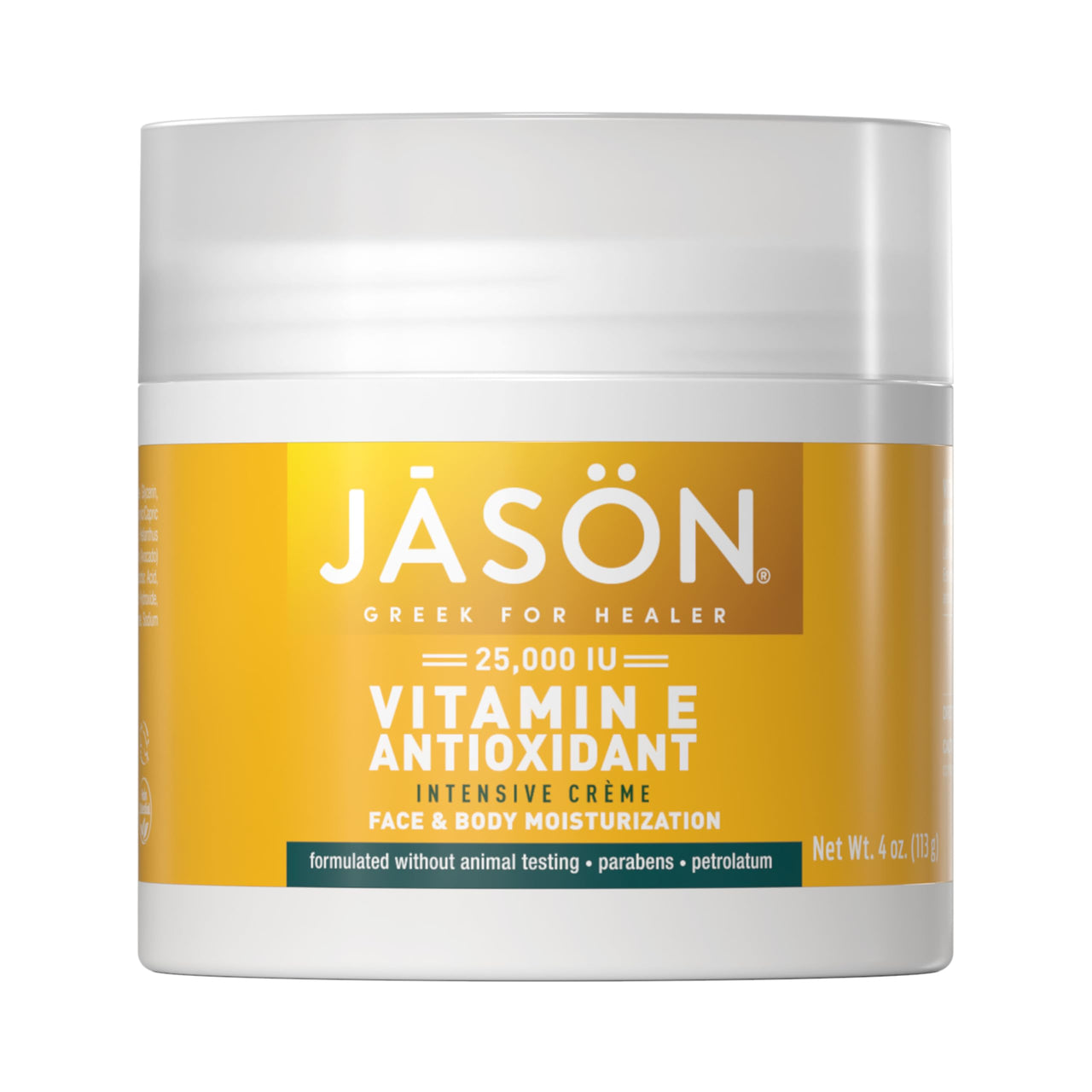 JASON Vitamin E Antioxidant Intensive Crème Face & Body Moisturization, 25,000 IU Body Cream Moisturizer, 4 Fluid Ounces