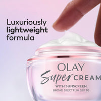 Thumbnail for Olay Super Cream with Sunscreen SPF 30, Lightweight Face Moisturizer with Sun Protection, 5-in-1 Skin Care Benefits - Hydrating, Brightening, Firming - Niacinamide, Vitamin C, Collagen Peptide, 1.7 oz