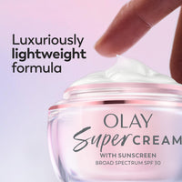 Thumbnail for Olay Super Cream with Sunscreen SPF 30, Lightweight Face Moisturizer with Sun Protection, 5-in-1 Skin Care Benefits - Hydrating, Brightening, Firming - Niacinamide, Vitamin C, Collagen Peptide, 1.7 oz