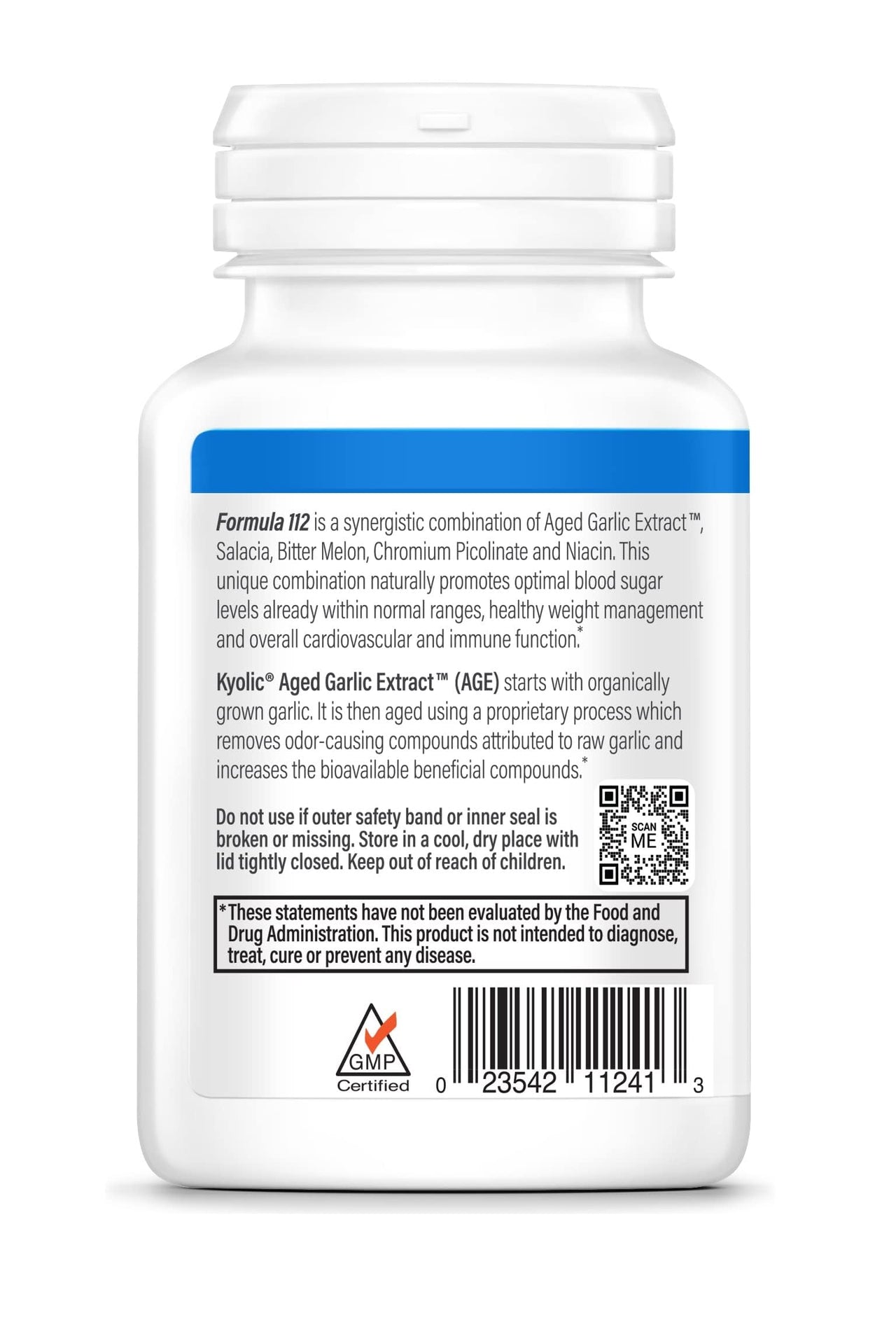 Kyolic Aged Garlic Extract Formula 112, Blood Sugar Balance*, 100 Capsules