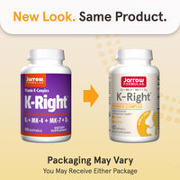 Thumbnail for Jarrow Formulas K-Right - Vitamin K-Complex (K1, MK-4, MK-7, D3) - 60 Servings (Softgels) - Dietary Supplement for Bone & Cardiovascular Health Support - Vitamin K2 MK-7 - Gluten Free