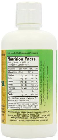 Thumbnail for Dynamic Health Organic Aloe Vera Juice, No Additives, Digestive Support, Antioxidant Supplement, Vegan, Gluten Free, Non-GMO, 32 Fl oz