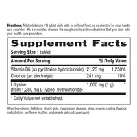 Thumbnail for Country Life L-Lysine 1000mg with B-6, Supports Immune Health, Promotes Collagen Renewal in Lips and Mouth, 100-Count, Certified Gluten Free, Certified Vegan