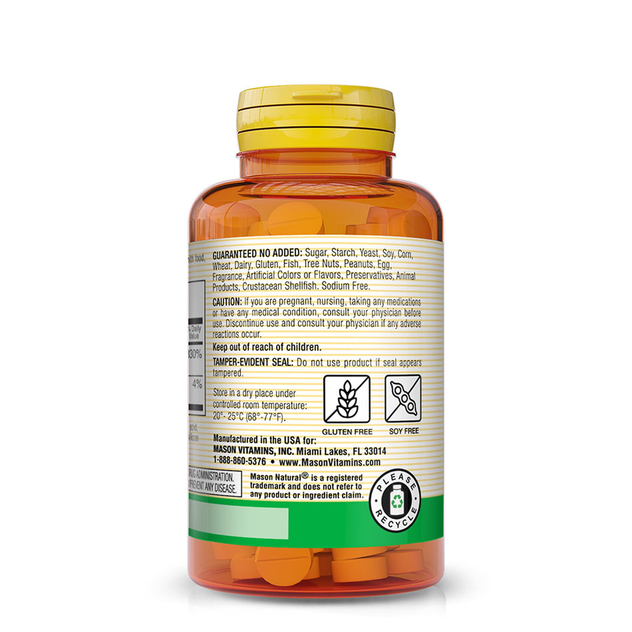 MASON NATURAL Vitamin B1 (Thiamin) 100 mg - Healthy Conversion of Food into Energy, Supports Nerve and Immune Health, 100 Tablets