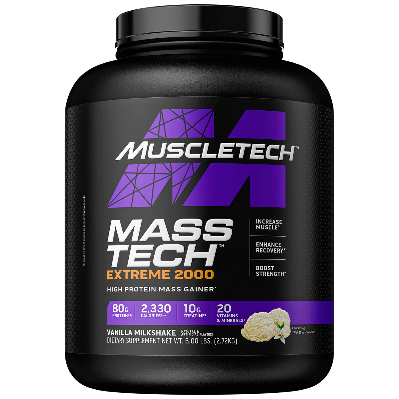 MuscleTech Mass Gainer Mass-Tech Extreme 2000, Muscle Builder Whey Protein Powder & Creatine Monohydrate Powder Cell-Tech Creatine Post Workout Recovery Drink Muscle Builder