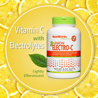 Thumbnail for NutriBiotic - Lemon Electro-C,Vitamin C & Electrolyte Powder, 8 Oz | 850 Mg Vitamin C Per Serving | Effervescent Electrolyte Recharge | Buffered & Highly Soluble | Free of Calories, Gluten & Non-GMO