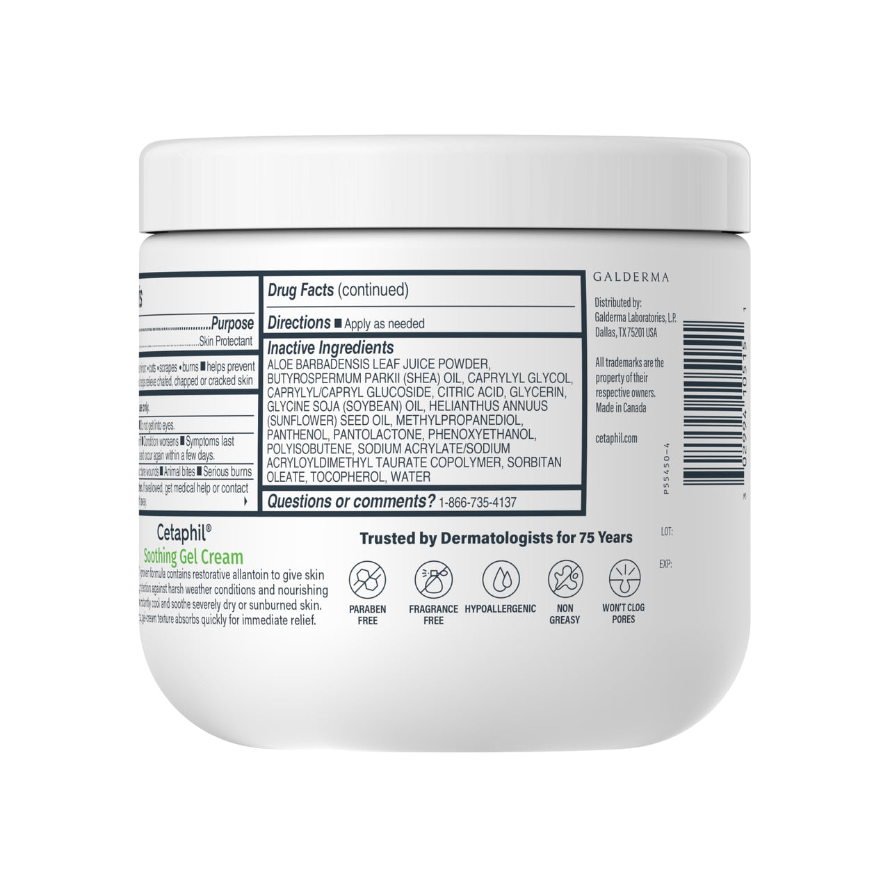 Cetaphil Soothing Gel-Cream with Aloe Instantly Soothes and Hydrates Sensitive Skin, Fragrance and Paraben Free, 16 oz