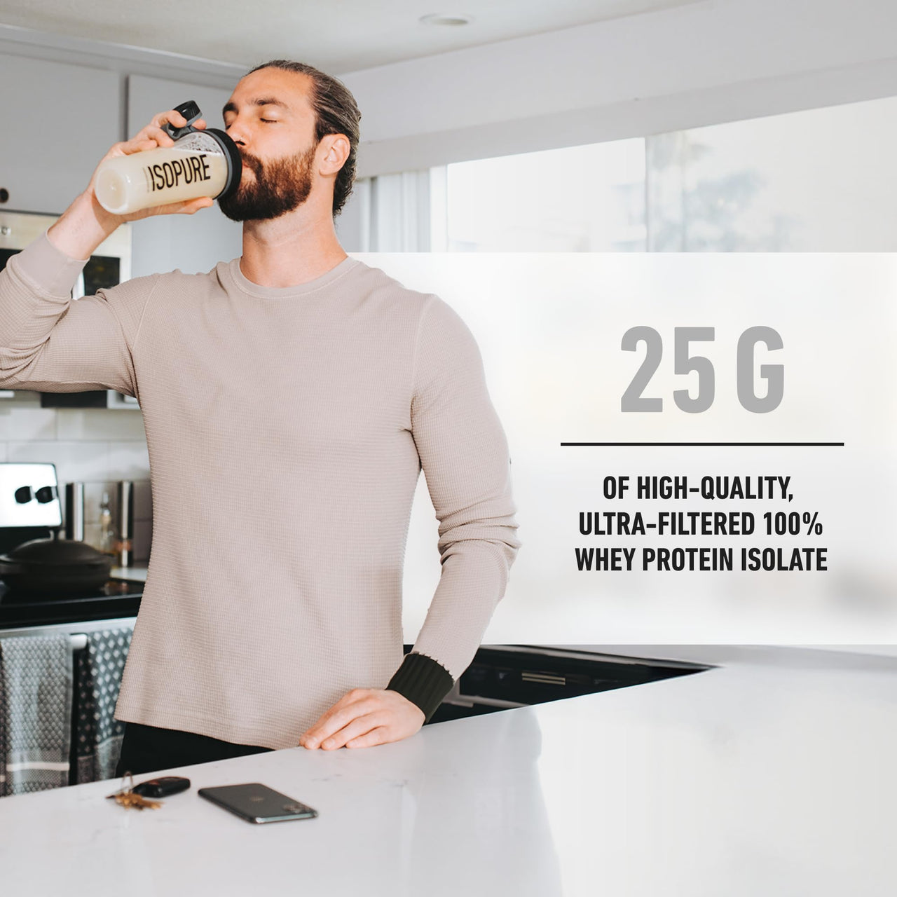 Isopure Zero Carb 100% Pure Whey Isolate Protein Powder, Lactose Free, Gluten Free, With Vitamins, Cookies & Cream, 25g Protein Per Serving, 3 Lbs, 44 Servings (Packaging May Vary)