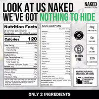 Thumbnail for NAKED Whey Isolate Protein - Only 2 Ingredients, 30g Grass-Fed Protein, Zero Carb, Unflavored, Undenatured, Non-GMO, No Soy, Gluten-Free, No Preservatives - 28 Servings