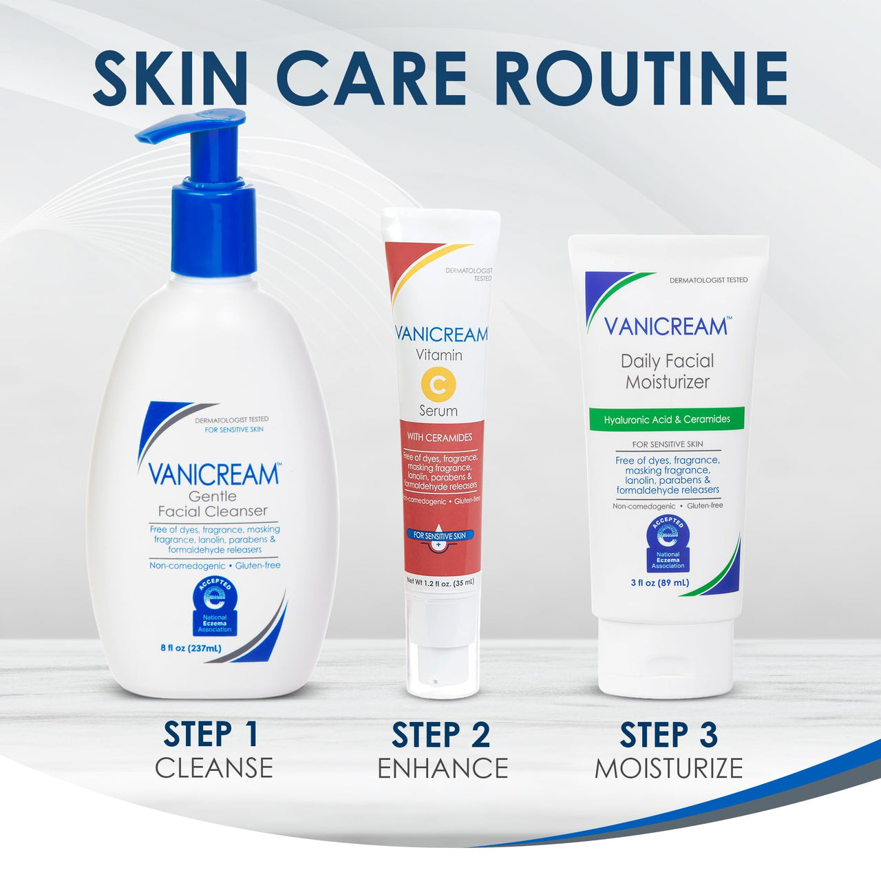 Vanicream Daily Facial Moisturizer With Ceramides and Hyaluronic Acid - Formulated Without Common Irritants for Those with Sensitive Skin, 3 fl oz (Pack of 1)