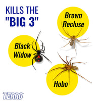 Thumbnail for TERRO T2302-6 Spider Killer Spray for Indoors and Outdoors - Kills Spiders, Ants, Roaches, Scorpions, Ticks, Silverfish, and Other Insects