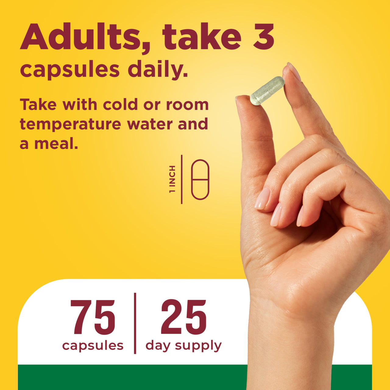 Nature Made Super Greens with Probiotic Capsules, Made with 1/2 Cup Veggies Per Serving + Probiotics for Digestive Health, 75 Capsules, 25 Day Supply