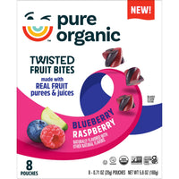 Thumbnail for Pure Organic Twisted Fruit Bites, Kids Snacks, Fruit Snacks, Blueberry Raspberry, 5.6oz Box (8 Pouches)