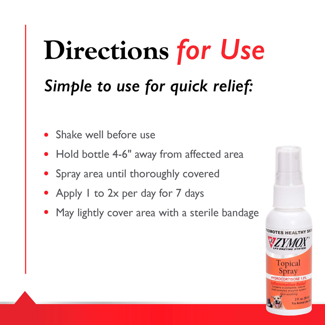 Zymox Topical Hot Spot Spray for Dogs and Cats with 1% Hydrocortisone, 2oz
