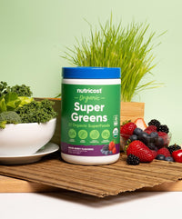 Thumbnail for Nutricost Organic Super Greens Powder (30 Servings) Mixed Berry Flavor - Superfood Supplement Drink Mix