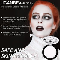 Thumbnail for UCANBE Goth White Cream to Powder Foundation Makeup, Professional Clown White Face Body Paint with Matte Finish for Halloween, SFX Makeup, Cosplay, Costume, Stage, Mime & Film(0.52oz)