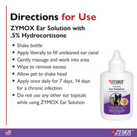 Thumbnail for ZYMOX Enzymatic Ear Solution with 0.5-Percent Hydrocortisone, for Dog & Cat, 1.25 oz