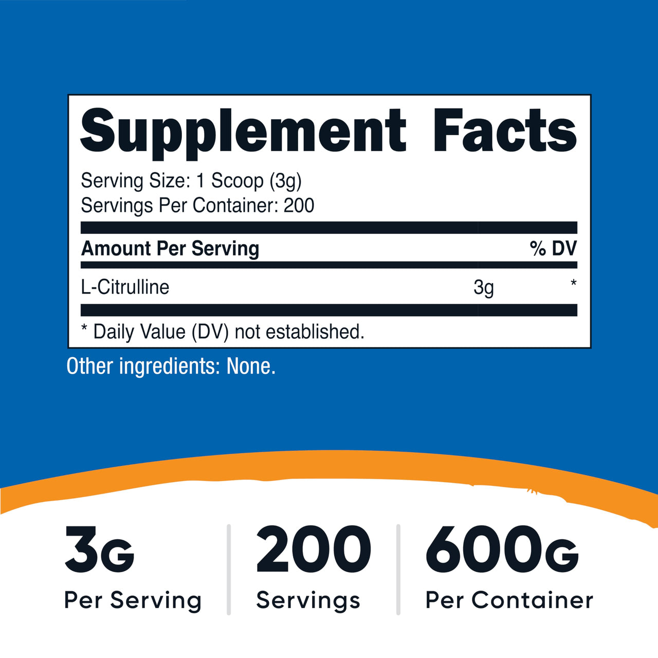 Nutricost Pure L-Citrulline (Base) Powder (600 Grams)