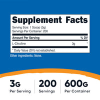 Thumbnail for Nutricost Pure L-Citrulline (Base) Powder (600 Grams)