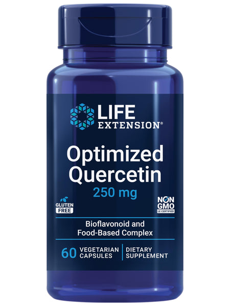 Life Extension Optimized Quercetin 250 mg Supports Immune Health, Heart Health, Non-GMO, Gluten Free - 60 Vegetarian Capsules