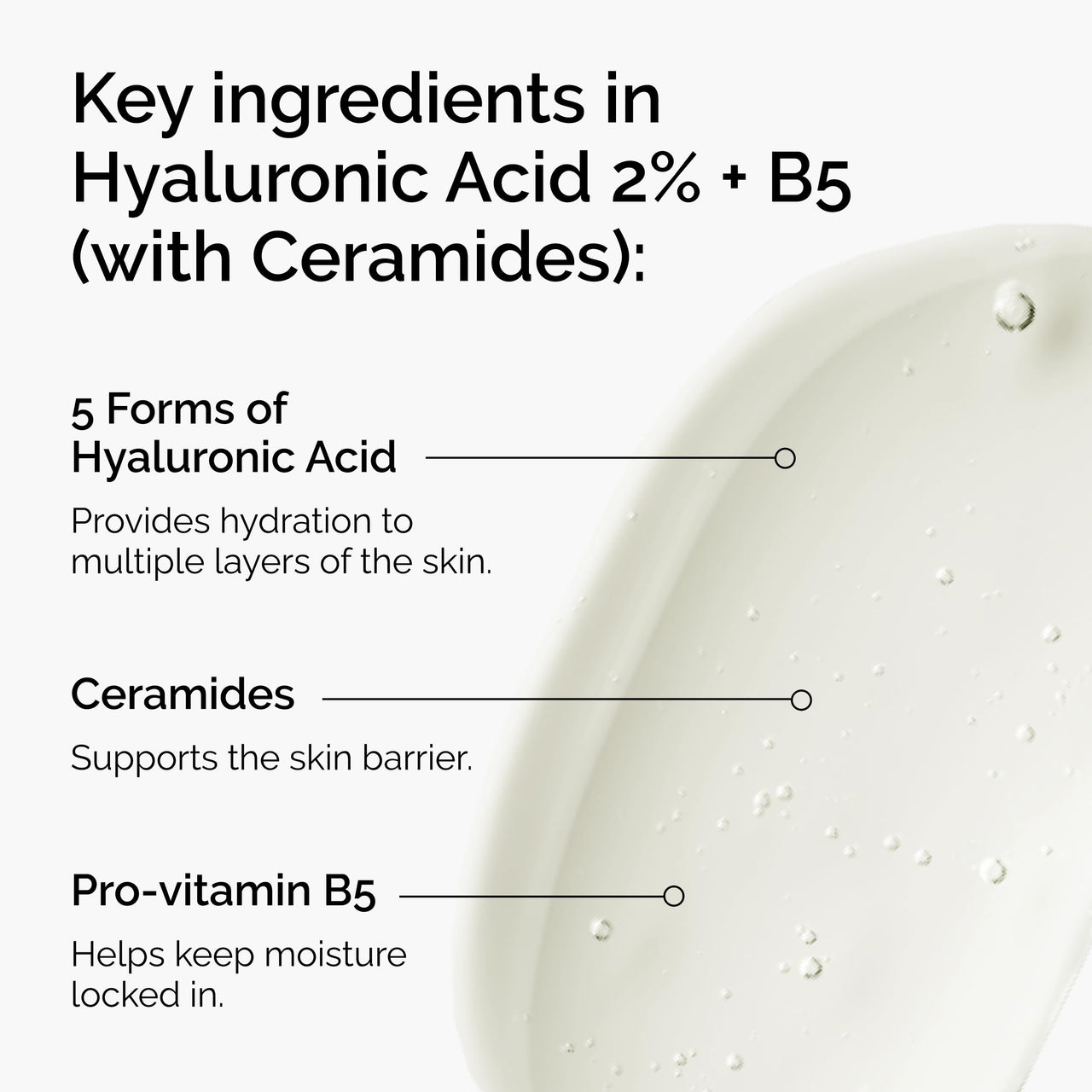 The Ordinary Hyaluronic Acid 2% + B5 (with Ceramides), Multi-Depth Hydration Serum for Plumper, Smoother Skin, 1 Fl Oz
