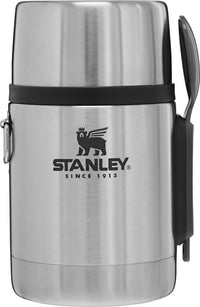 Thumbnail for STANLEY Classic Food Jar and Spork 18 oz | Vacuum Insulated Food Container | Wide Mouth Screw On Lid | Packable for Travel | Stainless Steel with Leakproof Lid | BPA-Free | Stainless Steel