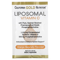 Thumbnail for Liposomal Vitamin C by California Gold Nutrition - Liquid Supplement for Antioxidant & Immune Support - Vegan Friendly - Gluten Free, Non-GMO - 1,000 mg - 30 Packets - Natural Orange Flavor