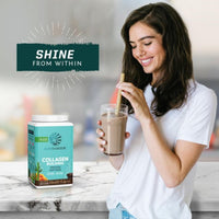 Thumbnail for Vegan Collagen Protein Powder for Women Silica Plant Based Collagen Powder Chocolate Flavor Vegan Hair Skin and Nails Vitamins Non-GMO No Added Sugar Soy Dairy & Gluten Free (Chocolate, 40 Servings)