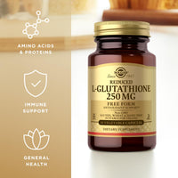 Thumbnail for Solgar Reduced L-Glutathione 250 mg - 30 Vegetable Capsules - Antioxidant Support - Non-GMO, Vegan, Gluten Free, Dairy Free, Kosher - 30 Servings