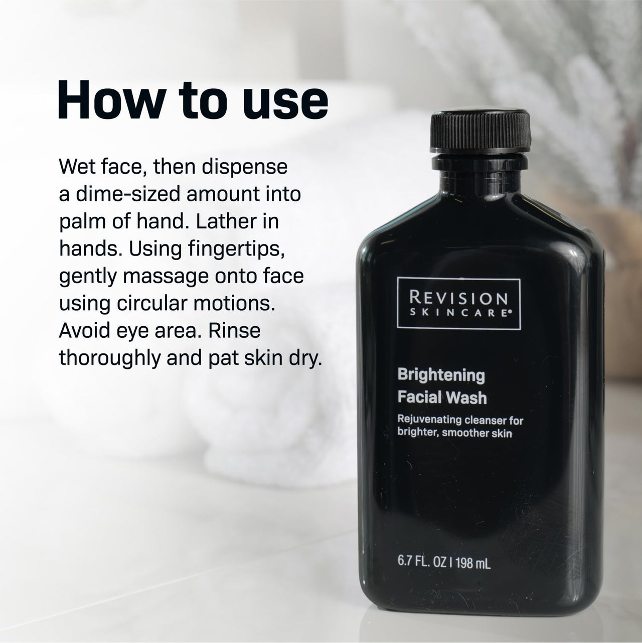 Revision Skincare Brightening Facial Wash, Daily Face Wash for Oily and Combination Skin with Vitamin C, Glycolic Acid, and Salicylic Acid to Brighten, Exfoliate, and Remove Impurities, 3.4 fl oz