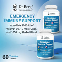 Thumbnail for Dr. Berg Emergency Immune Support w/Echinacea - Potent Blend of Herbal Extracts (Warning: Strong Herbal Smells) - Immune Support Supplement Includes 2,000 IUs of Vitamin D & 10mg of Zinc - 60 Tablets
