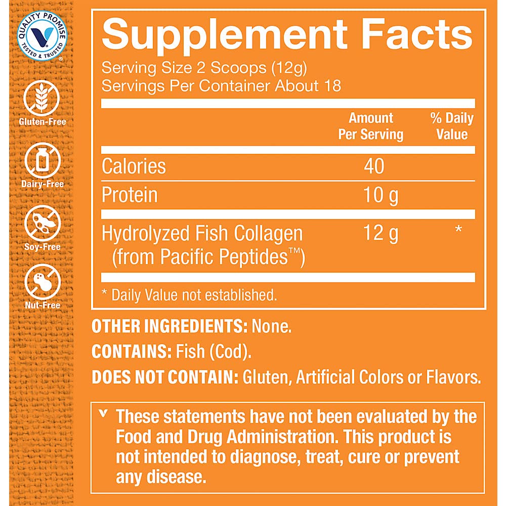 The Vitamin Shoppe Marine Collagen Powder a Hair, Skin, & Nail Support a Unflavored (7.62 oz./18 Servings)