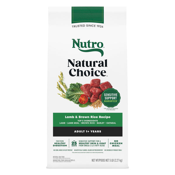 Nutro Natural Choice Dry Dog Food, Adult Dog Food Dry Lamb and Brown Rice Recipe, 5 lbs.