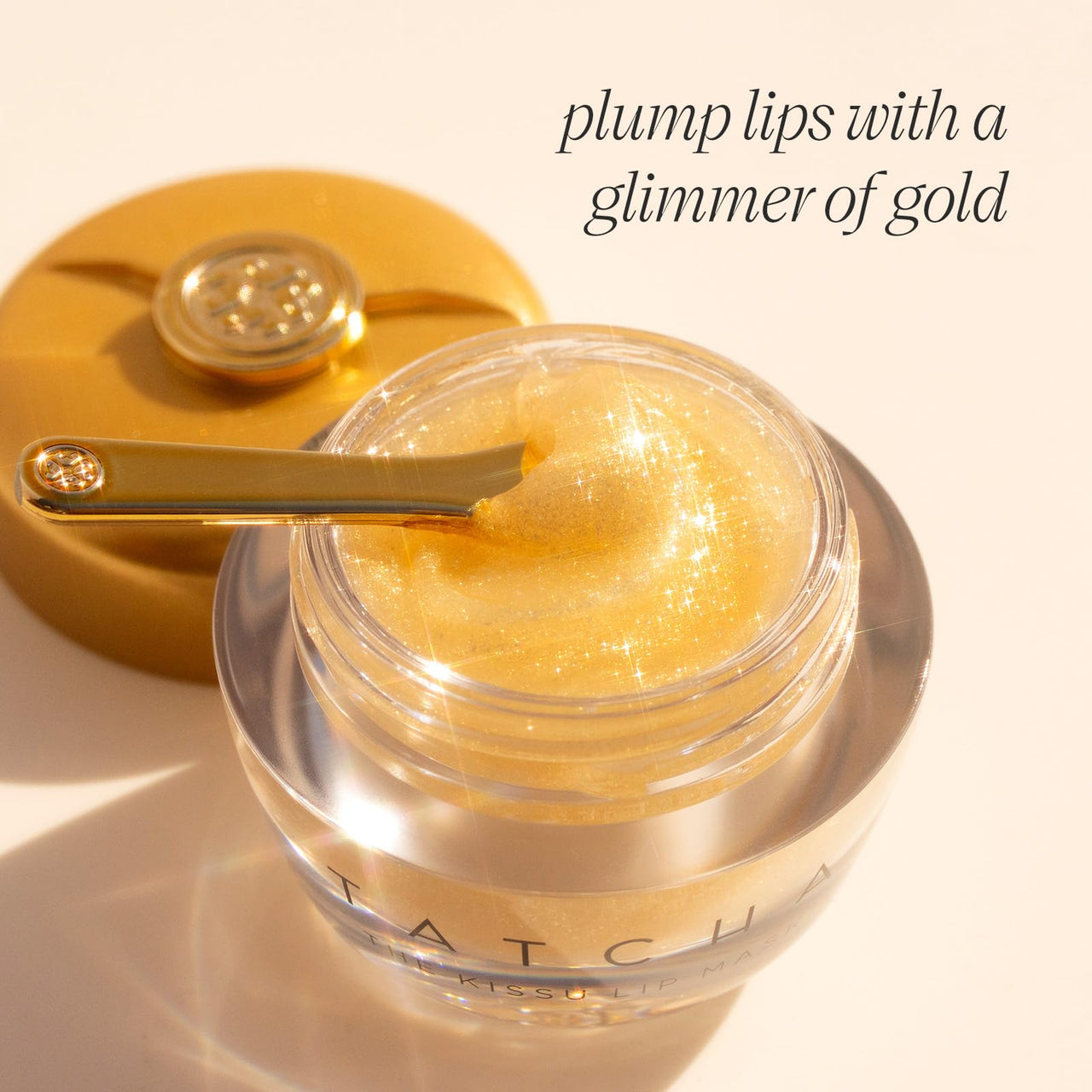 TATCHA The Kissu Shimmer Lip Mask, Visibly Plumps and Softens for Lush Lips with a Glimmer of Gold