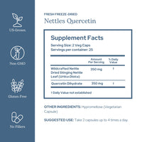 Thumbnail for Eclectic Institute Raw Fresh Freeze-Dried Non-GMO Nettles - Quercetin | 50 CT (350 mg)