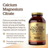 Thumbnail for Solgar Calcium Magnesium Citrate, 250 Tablets - Supports Healthy Bones & Teeth - Musculoskeletal & Nervous System Support - Highly Absorbable - Non-GMO and Vegan - 50 Servings