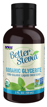 Thumbnail for NOW Foods, Better Stevia Liquid, Glycerite, Zero-Calorie Liquid Sweetener, Low Glycemic Impact, Certified Non-GMO, 2-Ounce