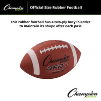 Thumbnail for Champion Sports Rubber Football – Durable All-Weather Football with Enhanced Grip - Backyard Play & Training - Official Size