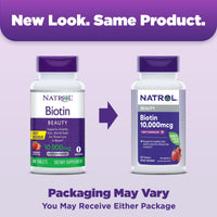 Thumbnail for Natrol Biotin 10000mcg, 4X Faster Dissolve Supplement for Healthy Hair, Skin and Nails for Those Low in Biotin, Plus Energy Metabolism Support, 60 Tablets, Up to a 60 Day Supply