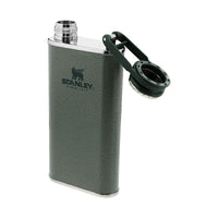 Thumbnail for Stanley Classic Easy Fill Wide Mouth Flask 8 oz | Leakproof Hip Flask | Hinge Connected Never Lose Cap | Insulated Stainless Steel Liquor Container | BPA-Free | Hammertone Green