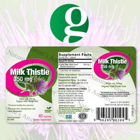 Thumbnail for Genceutic Naturals - Milk Thistle Organic 350 mg 60 Capsules | Promotes Healthy Liver Function | Natural Detox | Cleanser | Digestive Support