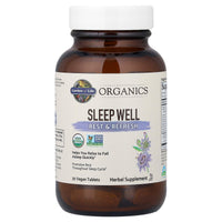 Thumbnail for Garden of Life Organics Sleep Well Rest & Refresh 30 Tablets, Lemon Balm, Green Tea Extract L-Theanine, Valerian Root, Chamomile, Probiotics-Organic Non-GMO Vegan Gluten Free Herbal Supplement