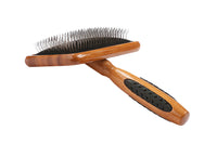 Thumbnail for Bass Brushes Large Slicker Style Pet Brush with Bamboo Wood Handle and Rubber Grips
