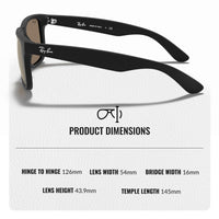 Thumbnail for Ray-Ban RB4165 JUSTIN COLOR MIX Square Shaped Non-Polarized Sunglasses for Men – Includes Official RAYBAN Eyewear Kit – Ideal Formal & Casual Wear Sunglasses – Green Gradient Lens