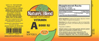Thumbnail for Nature's Blend Vitamin A 8000 IU - 100 Softgels - Supports Eye Health, Immune Function for Vision Support