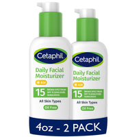 Thumbnail for Cetaphil Daily Facial Moisturizer SPF 15, 4 Fl Oz, Gentle Facial Moisturizer for Dry to Normal Skin Types, No Added Fragrance, Pack of 2, (Packaging May Vary)