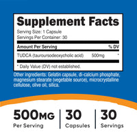 Thumbnail for Nutricost Tudca 500mg, 30 Capsules (Tauroursodeoxycholic Acid) - Premium Quality, Gluten Free